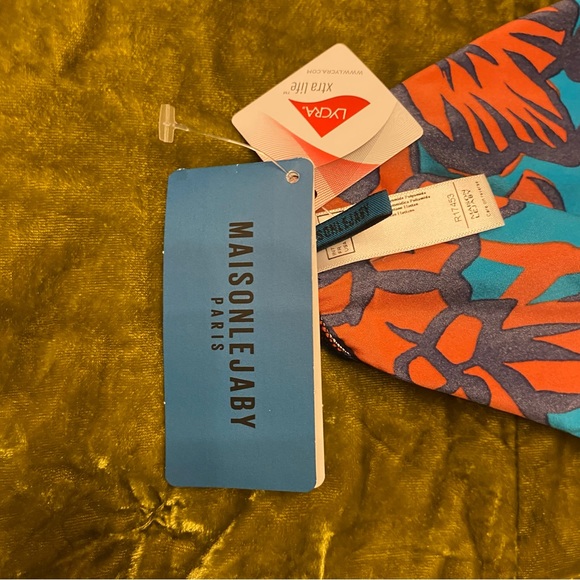 Maison Lejaby Paris France Aloha Honolulu Swim Bikini Bottoms Size Large Floral - Picture 10 of 11